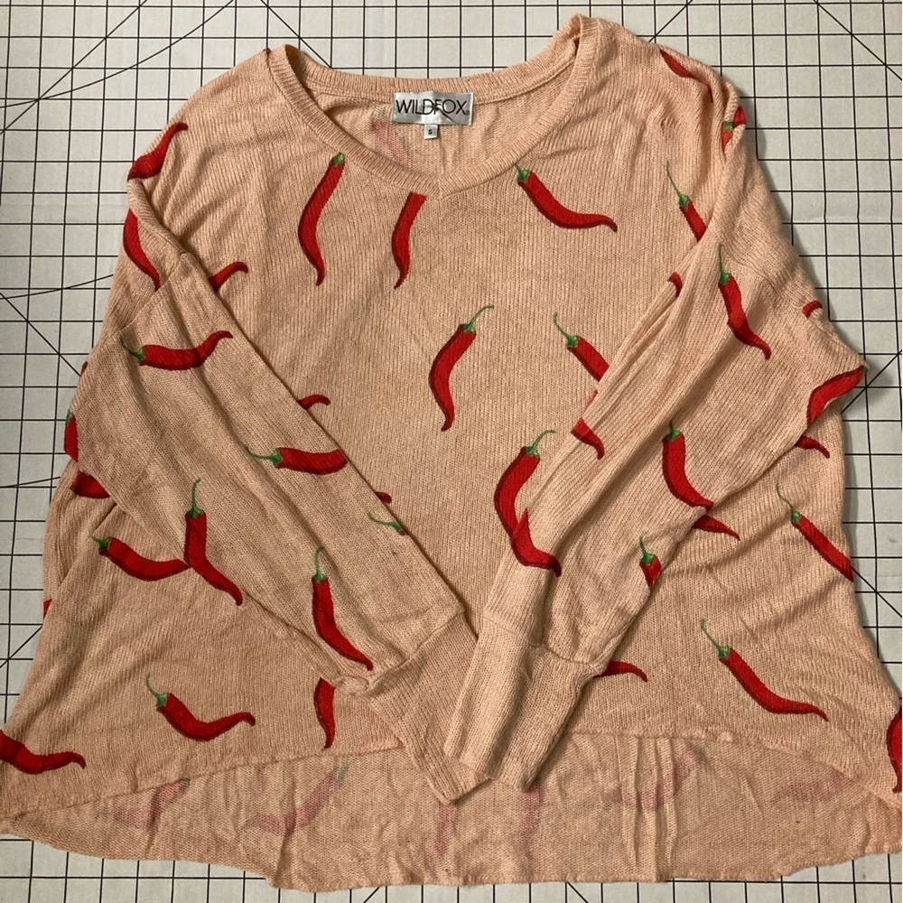 NEW WildFox Women’s Small Chili Peppers Sweater